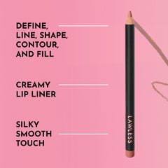 Lawless Forget the Filler Definer Liner Nude Honey outer lip line close-up for crisp edges