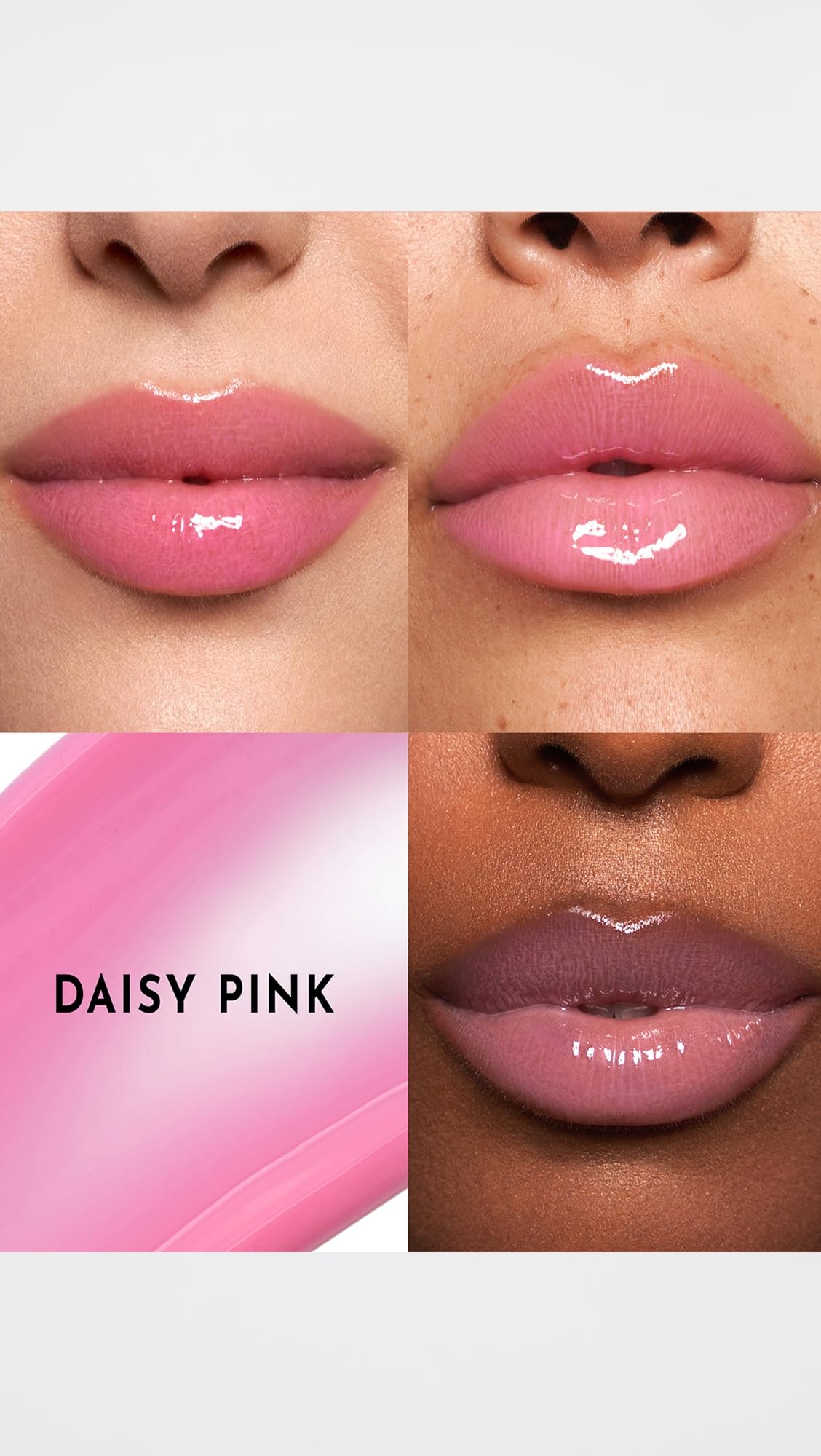 Lawless Forget the Filler Daisy Pink gloss close-up reveals a rich gloss finish.