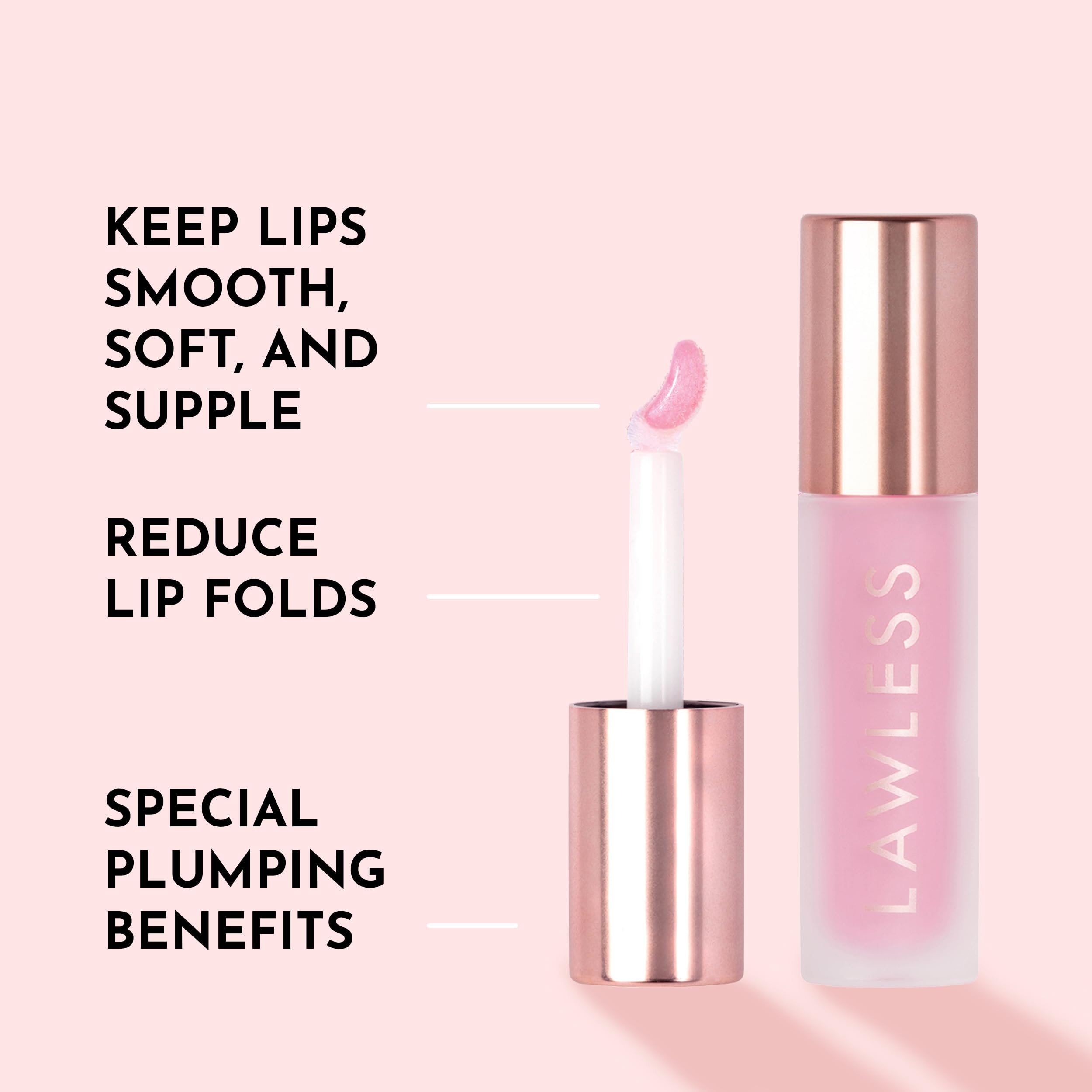 Wet high shine on lips from Lawless Forget the Filler gloss