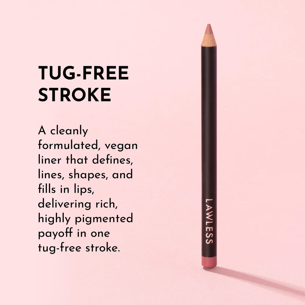 Lawless Forget the Filler Definer Liner Pink Sand pair with gloss for plump look.