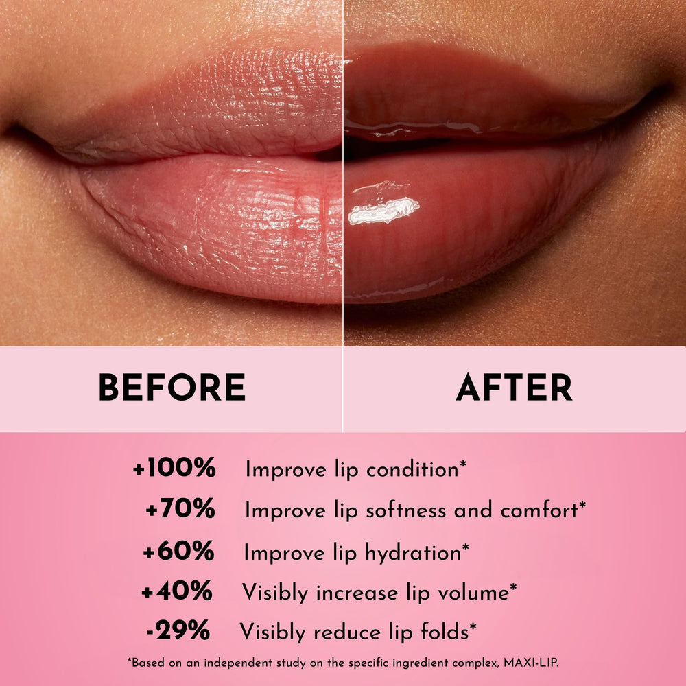 Lawless Forget The Filler gloss on lips with glass-like shine