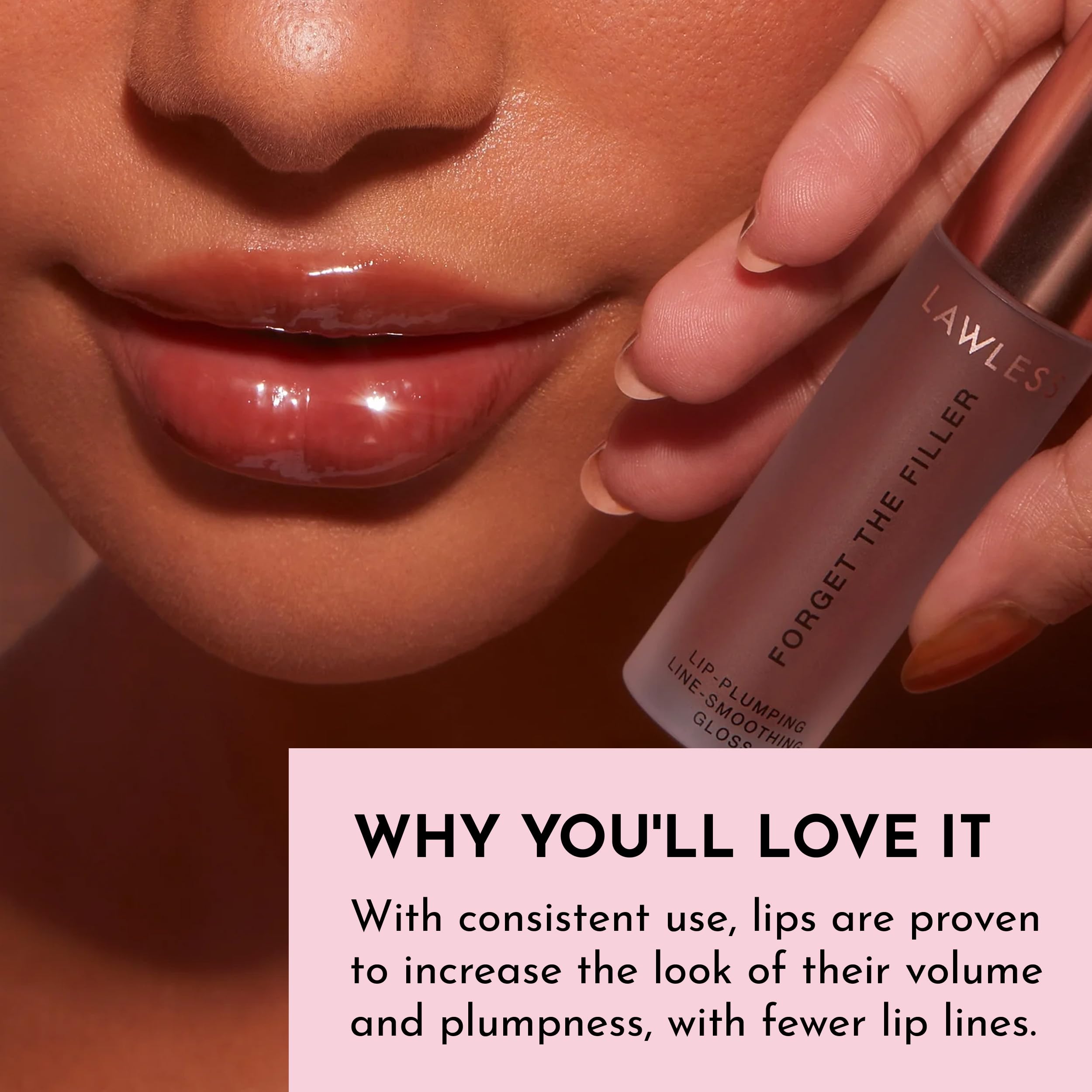 Lawless Forget The Filler lip gloss night treatment for overnight hydration