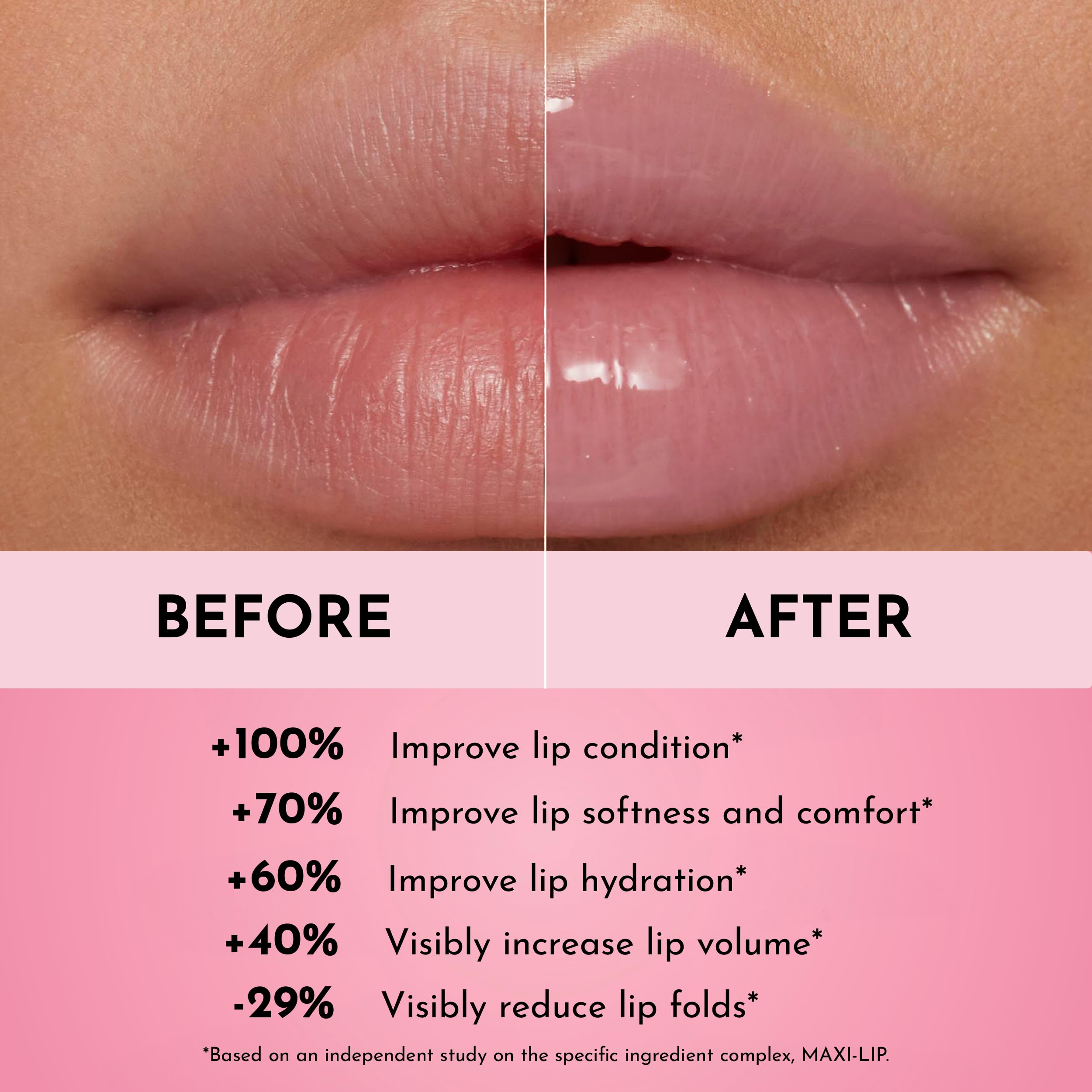 Lawless ultra-shiny gloss on lips delivering glass-like finish