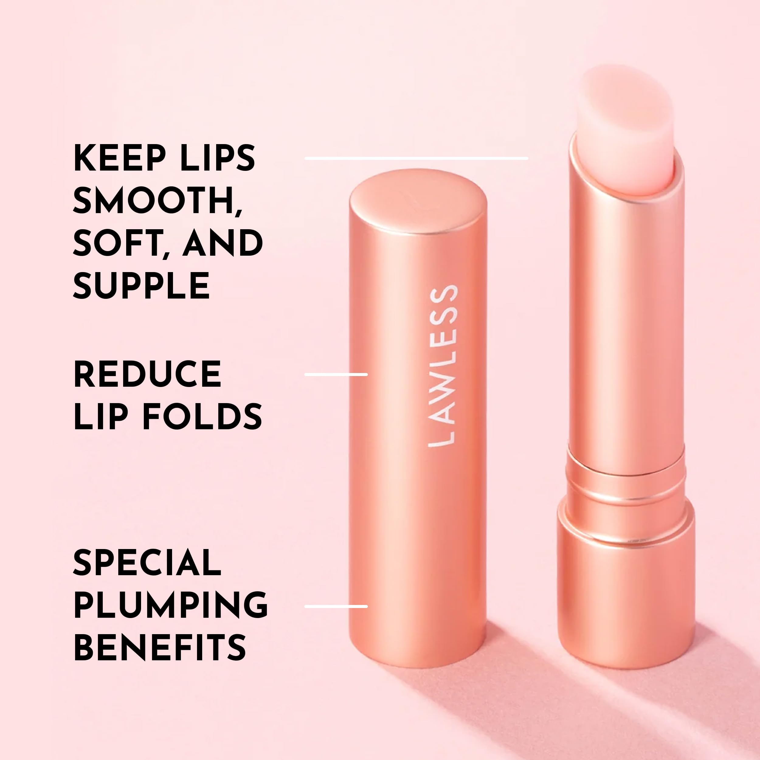 LAWLESS Forget the Filler closeup applying on lips for smooth, cushioned wear.