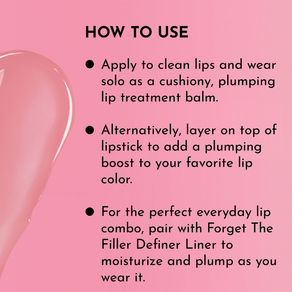 LAWLESS Forget the Filler on lips closeup demonstrates hydration and tint.