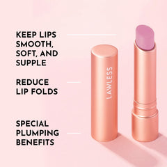 Texture of LAWLESS Forget the Filler lip balm melting onto lips