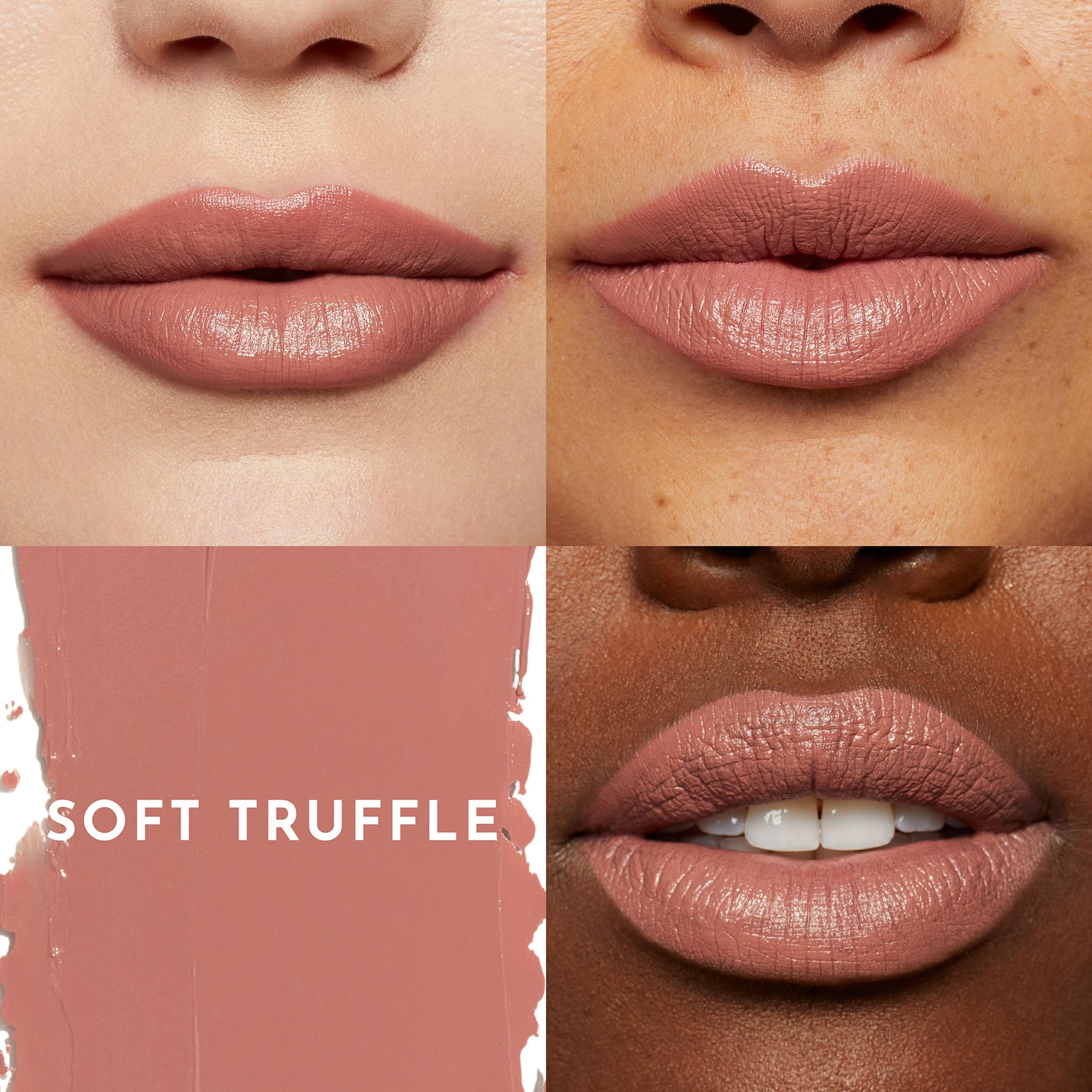 Lawless Forget the Filler Soft Truffle on lips demonstrates subtle plumpness potential.