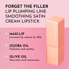 Lawless Forget the Filler Soft Truffle swatch reveals hydrated, plump-looking lips.