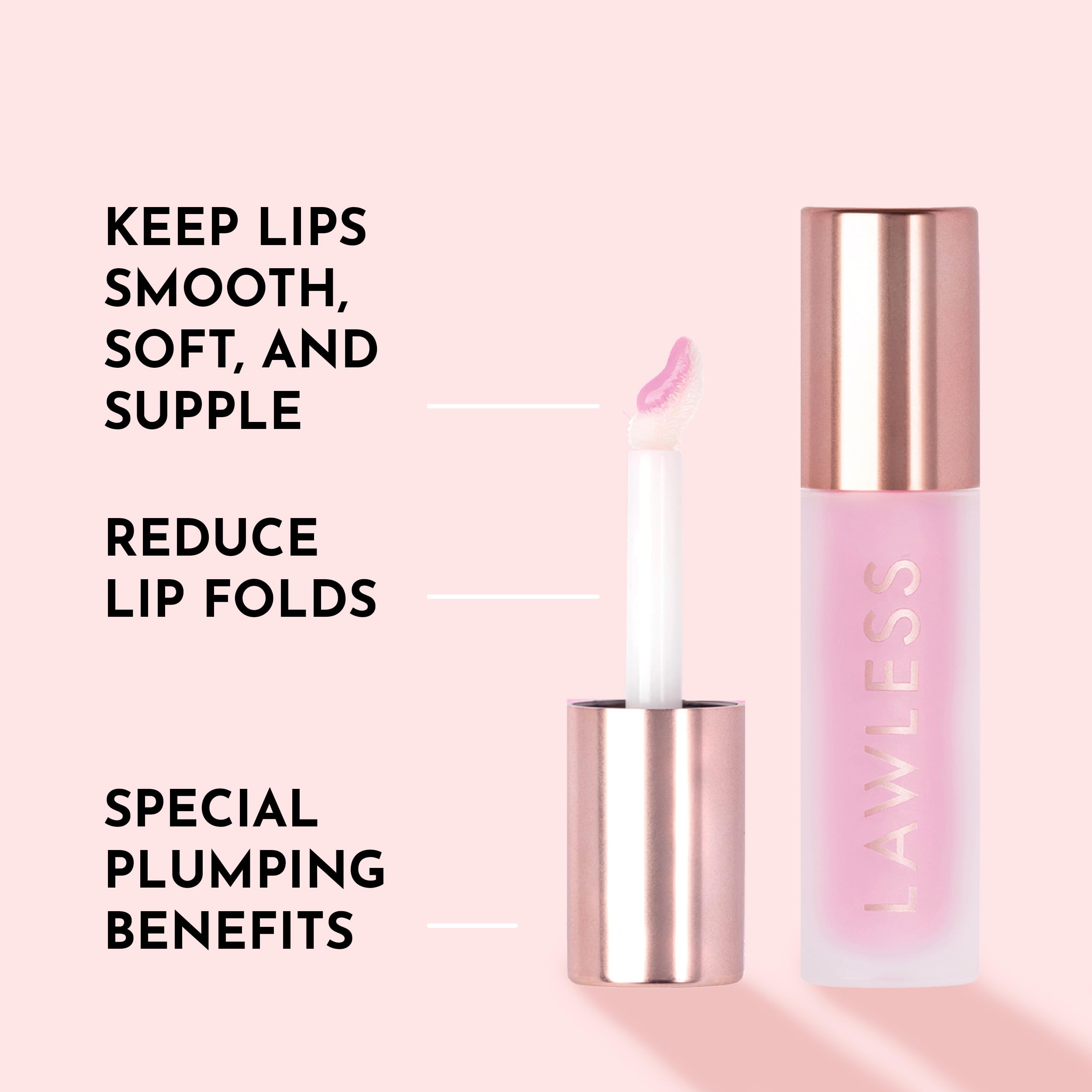 Lawless Forget the Filler strawberry milkshake color with sheer, creamy shine