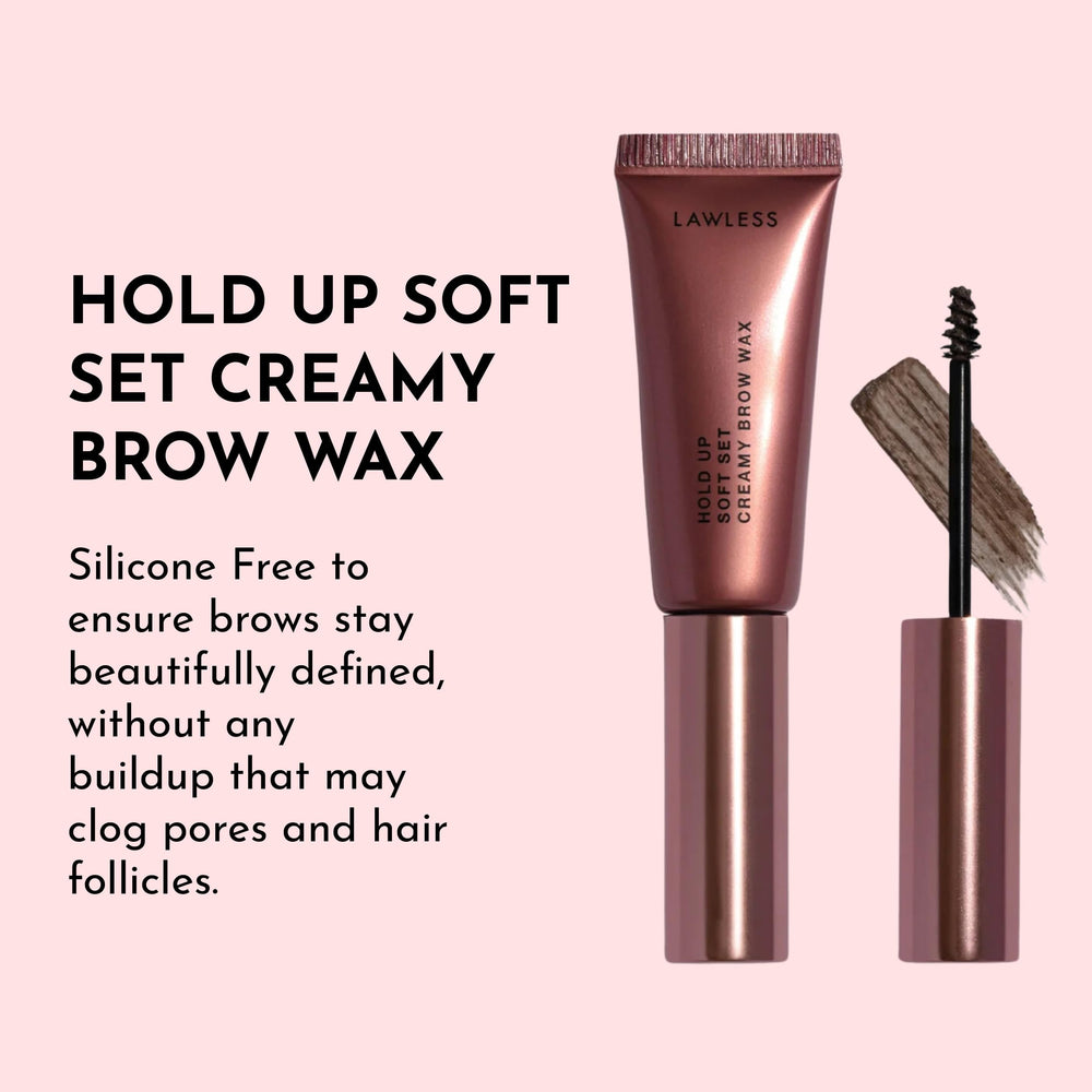LAWLESS Hold Up Soft Set Brow Wax on brows for natural to defined look