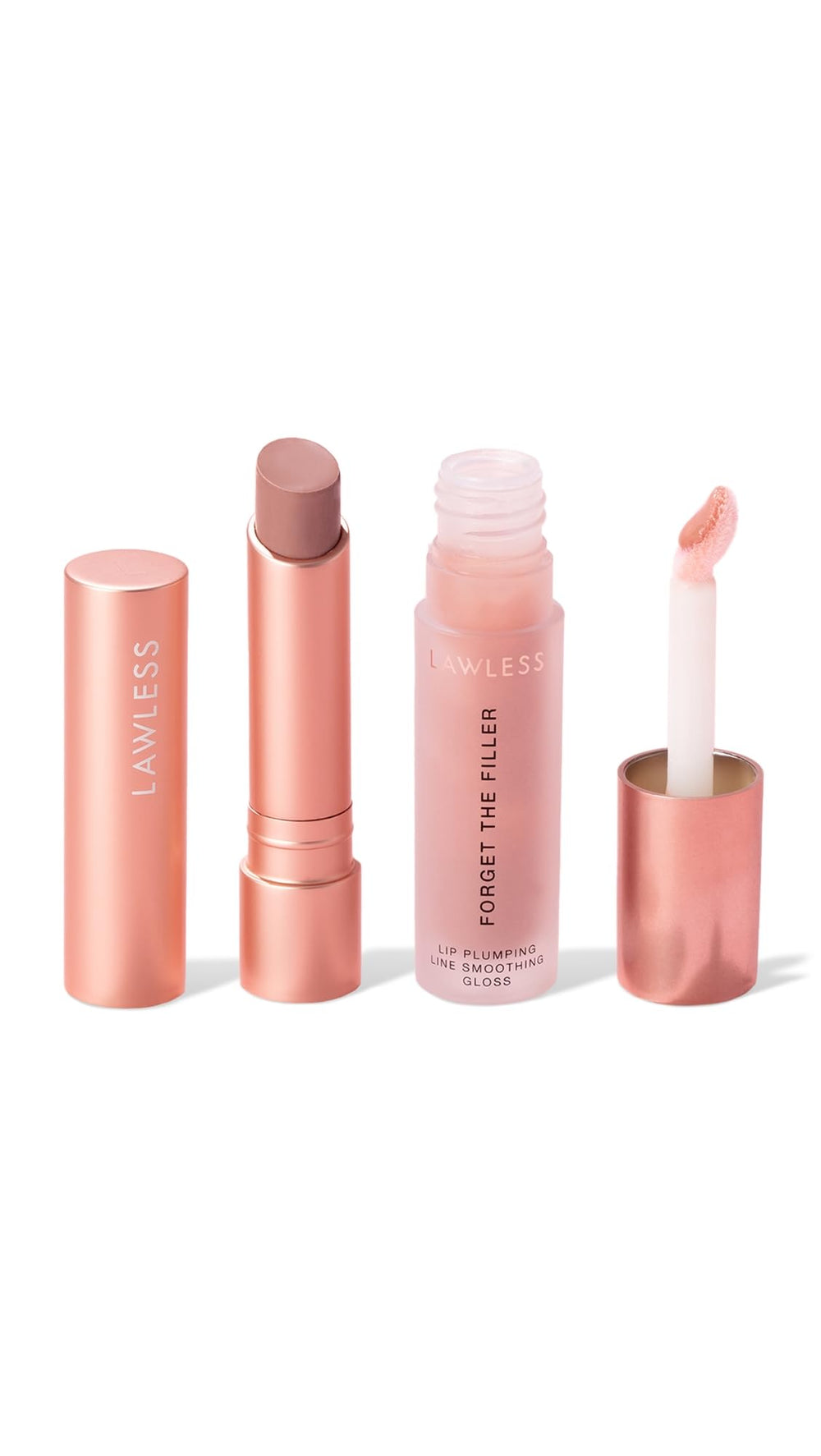 Lawless Lip Twin Bundle Nudie Pink packaging highlights color and skincare benefits.