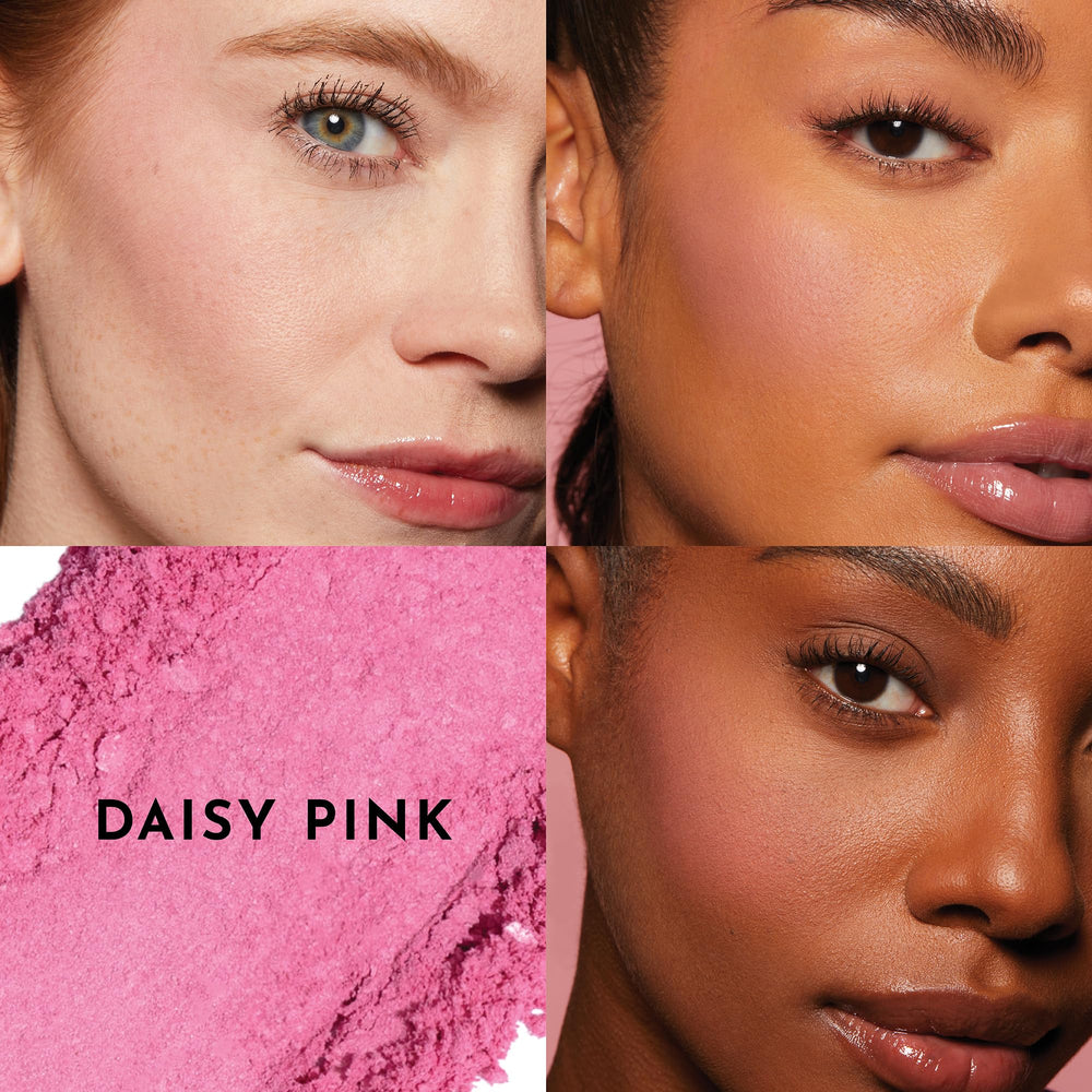 LAWLESS Make Me Blush Daisy Pink swatch on skin demonstrating pigment and finish