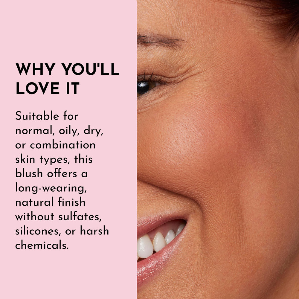 LAWLESS Make Me Blush talc-free formula highlights clean beauty with smooth texture.