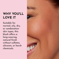 LAWLESS Make Me Blush talc-free formula highlights clean beauty with smooth texture.