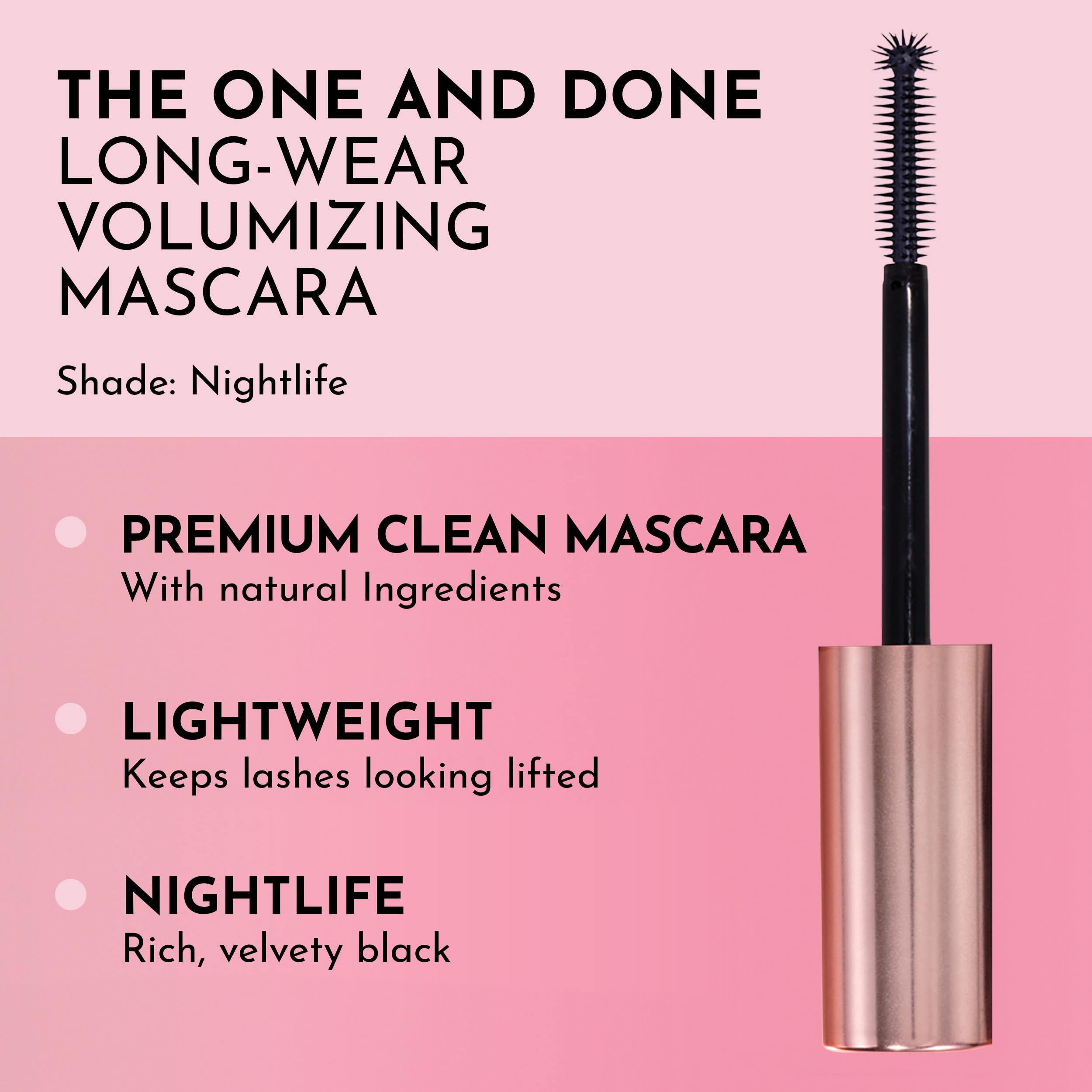 Lawless The One & Done mascara elastomer brush closeup shows precise separation.