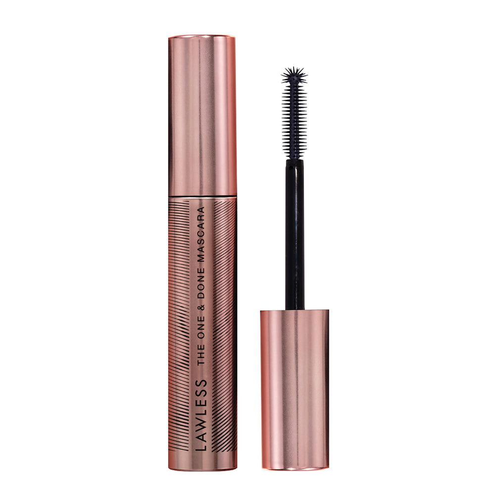 Lawless The One & Done mascara wand application for lift and defined volume.