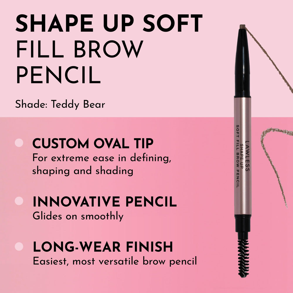 Lawless oval-tip brow pencil for easy shading and defined arches
