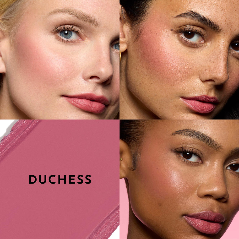 Lawless Duchess on-the-go look with portable blush for quick midday touch-ups.