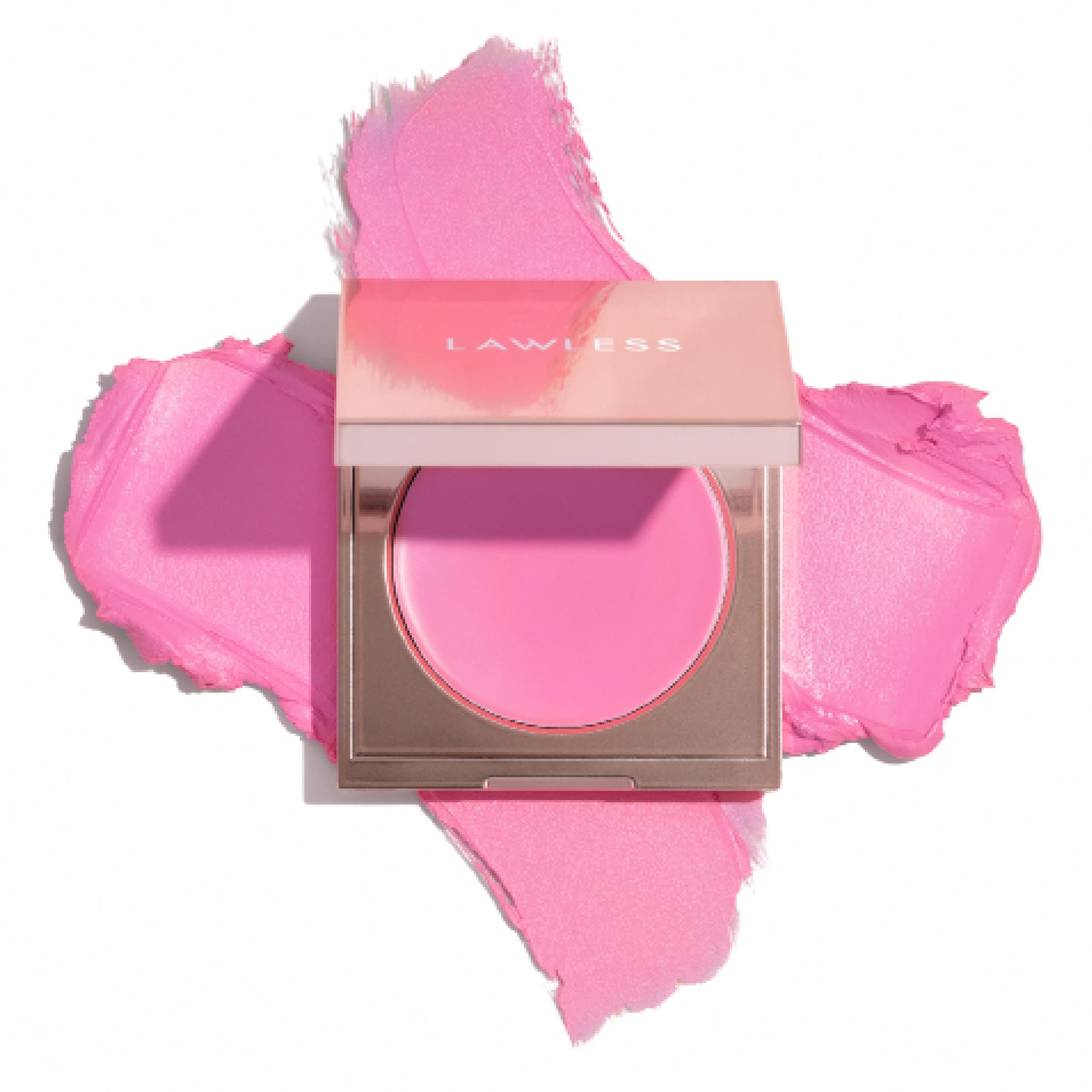 Lawless Pinch My Cheeks Gumdrop bottle showing silky, talc-free formula for a seamless glow