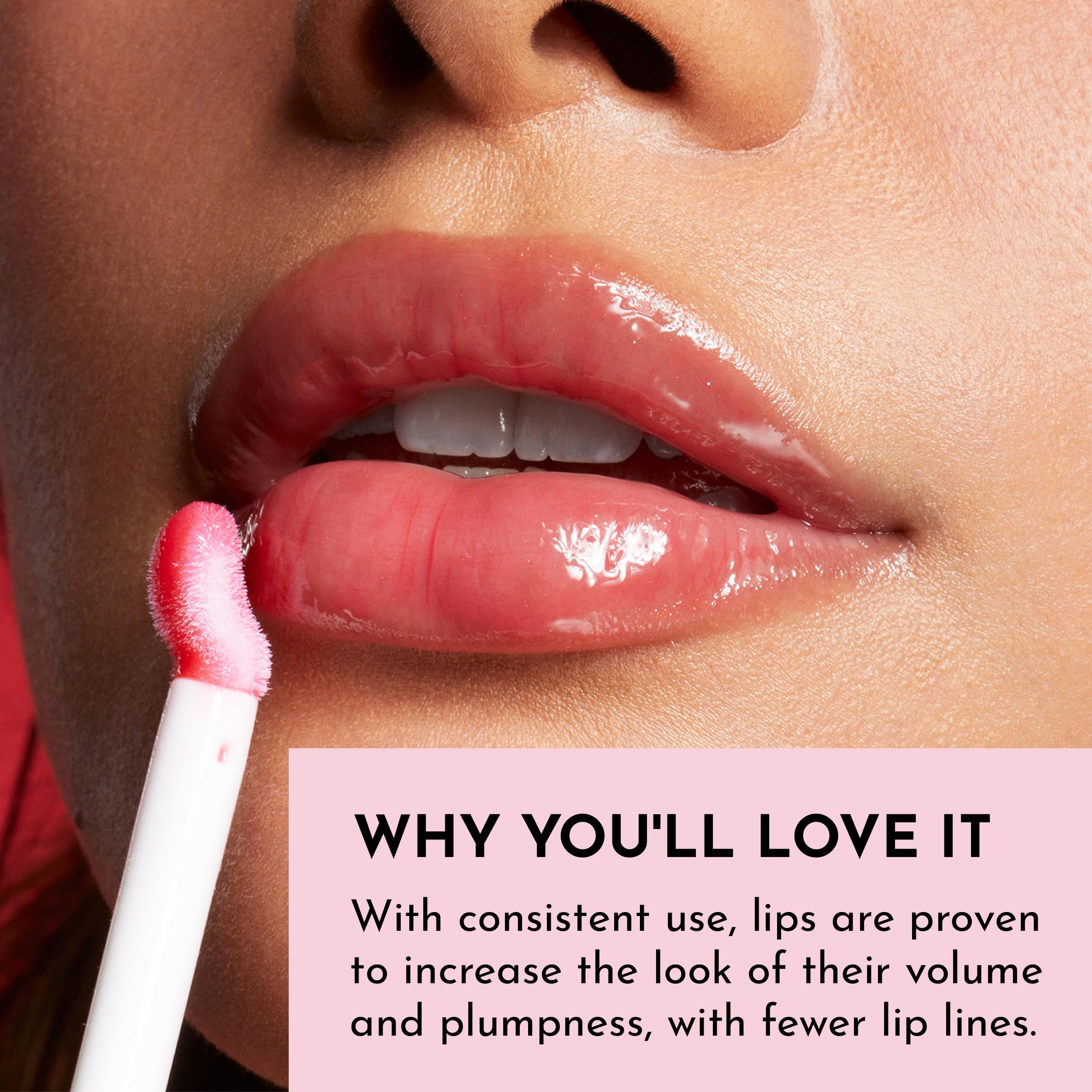 Lips wearing Lawless Forget The Filler gloss with a high shine look