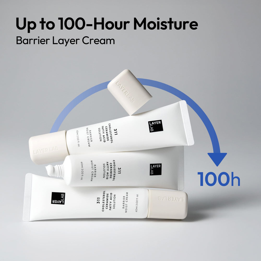 LAYERLAB Barrier Moist Cream highlights the 3:1:1 cholesterol ceramide fatty acids blend
