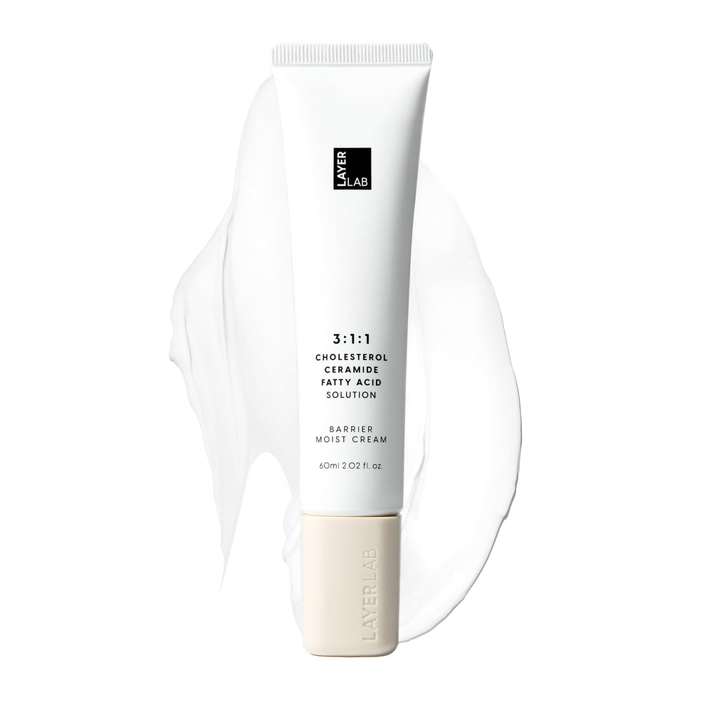 LAYERLAB Barrier Moist Cream tube close-up showing rich hydration for the skin