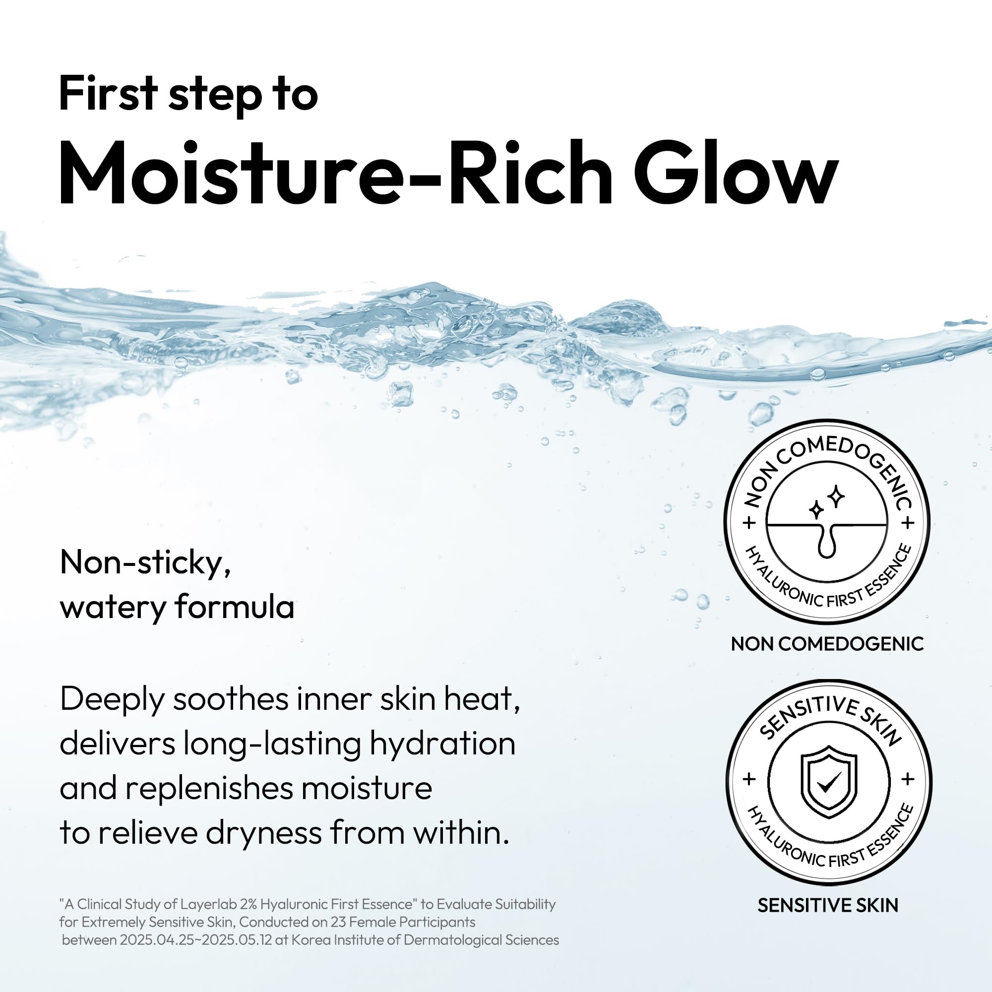 LAYERLAB Hyaluronic First Essence PDRN focus highlights advanced actives for glow-ready skin.