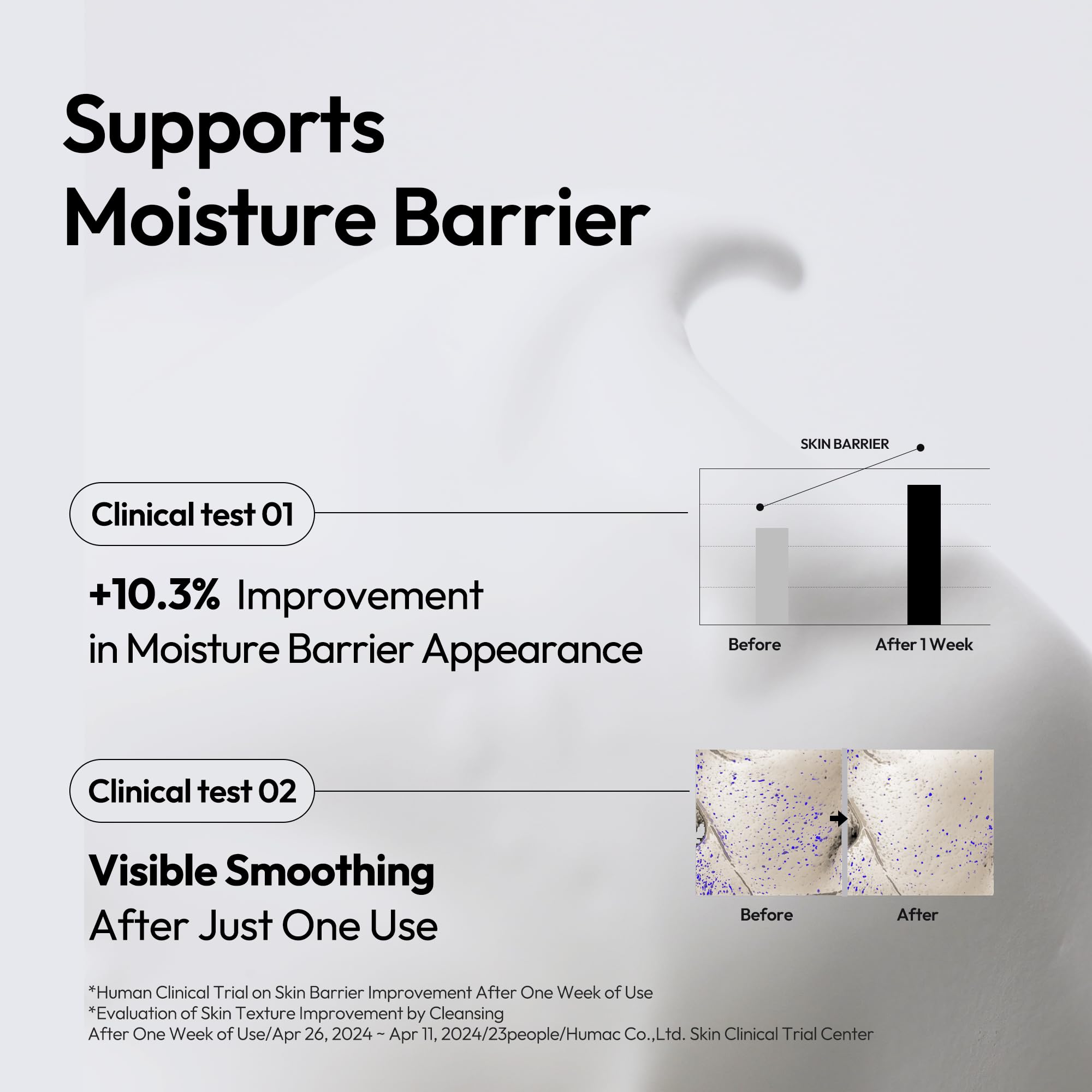 LayerLAB Korean Face Wash label detail shows 2% Panthenol and hydrating ingredients.