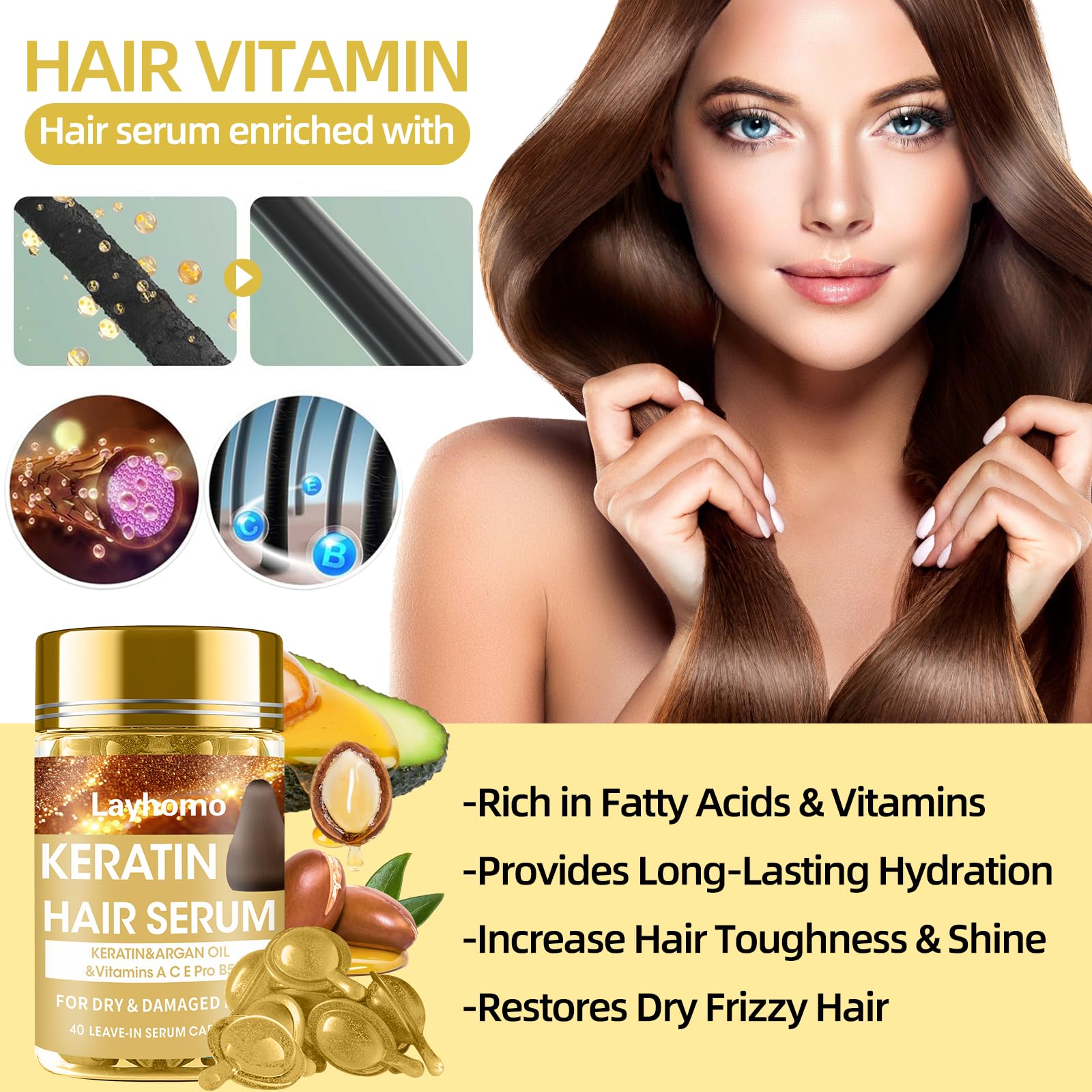 Layhomo nourishing plant oils for deep conditioning.