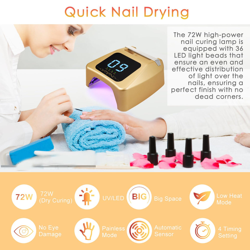 Layhou 72W nail lamp with IR sensor enables hands-free operation
