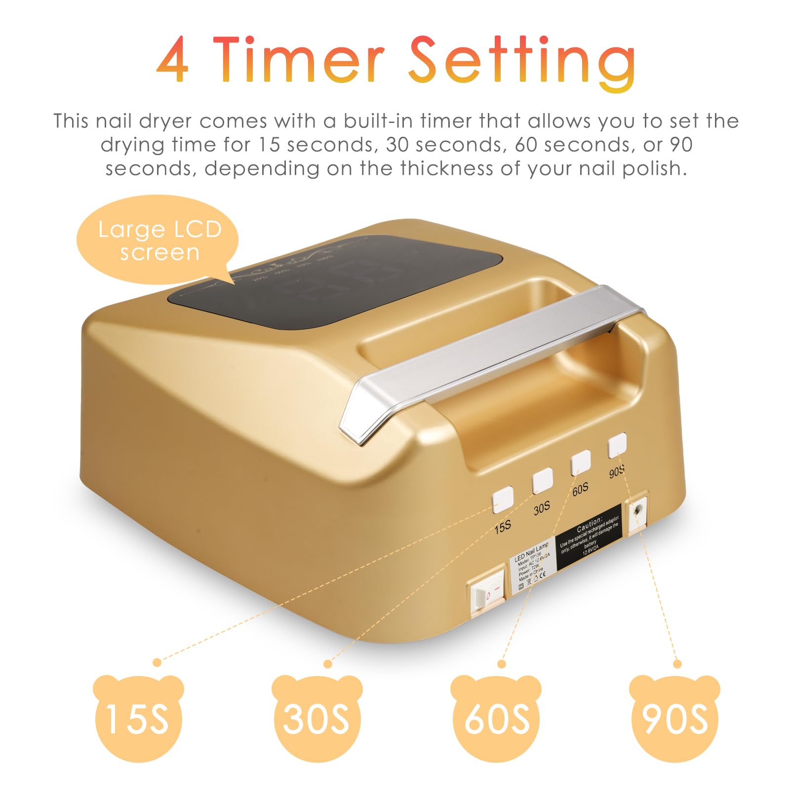 Layhou 72W nail lamp portable with built-in battery for cordless use