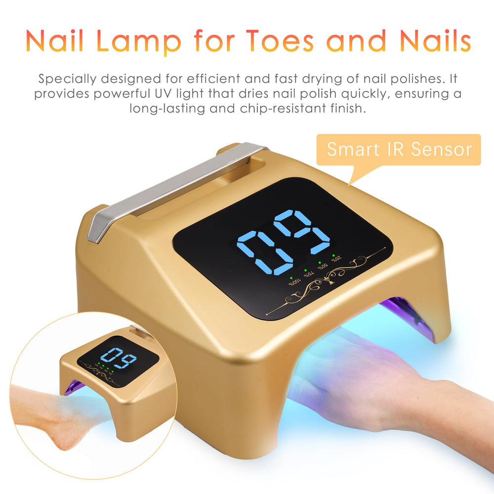 Layhou 72W nail lamp side view highlights sleek space-saving profile