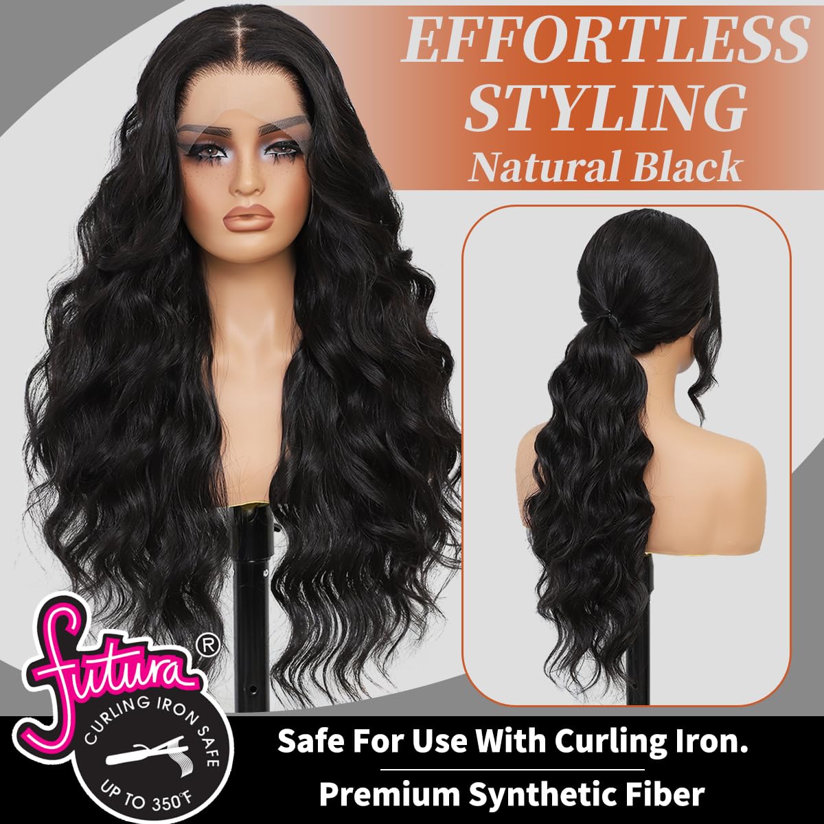 LAYSHAGO pre-plucked natural hairline 13x4 lace front wig for easy daily styling