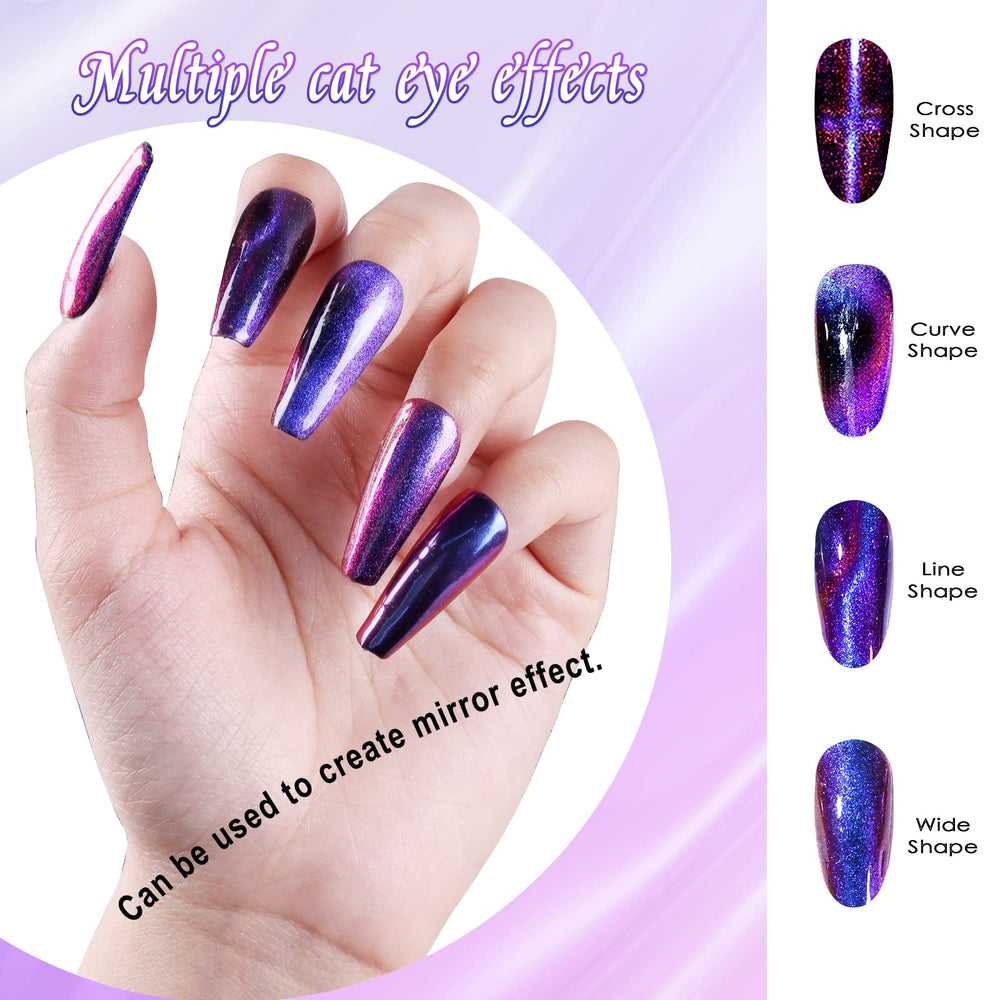 Laza Cat Eye magnetic stick in action creates line patterns for stylish nail art