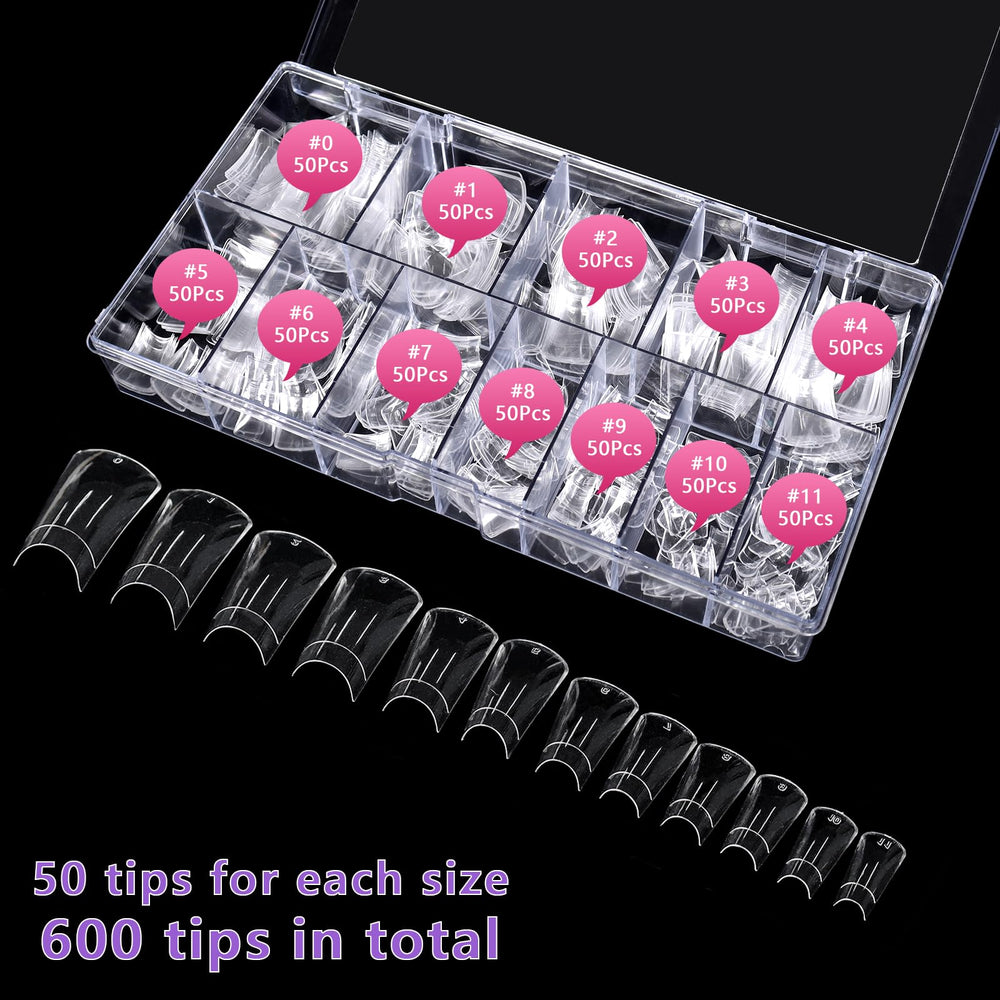 Laza duck nail tips wide flared end for extra space for art.