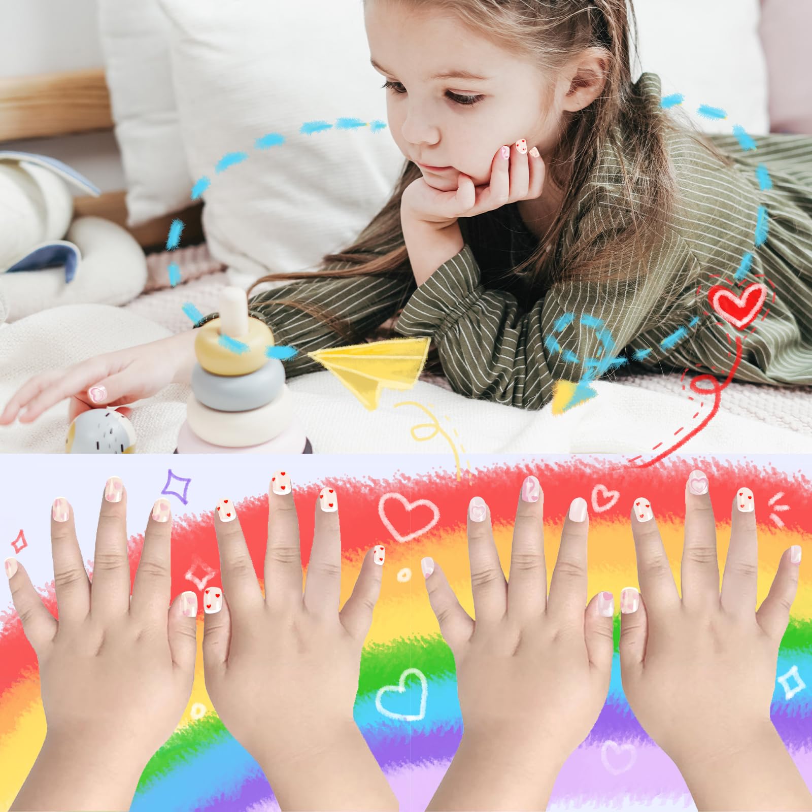 Laza colorful nail kit for girls supporting DIY art at home