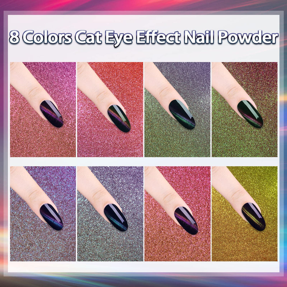 Laza double-headed magnetic stick demonstrates cat eye technique for nail design