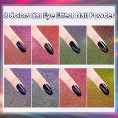 Laza double-headed magnetic stick demonstrates cat eye technique for nail design