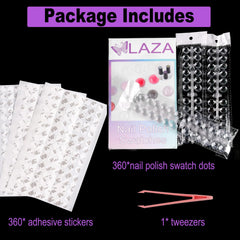 Laza tweezers help customers pick swatches cleanly without smudging.