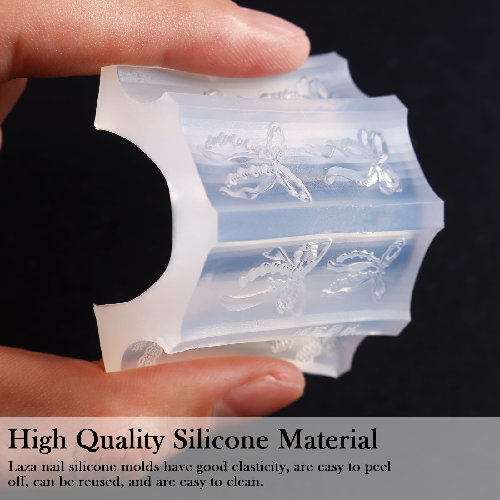Laza resin nail art mold for detailed 3D decorations