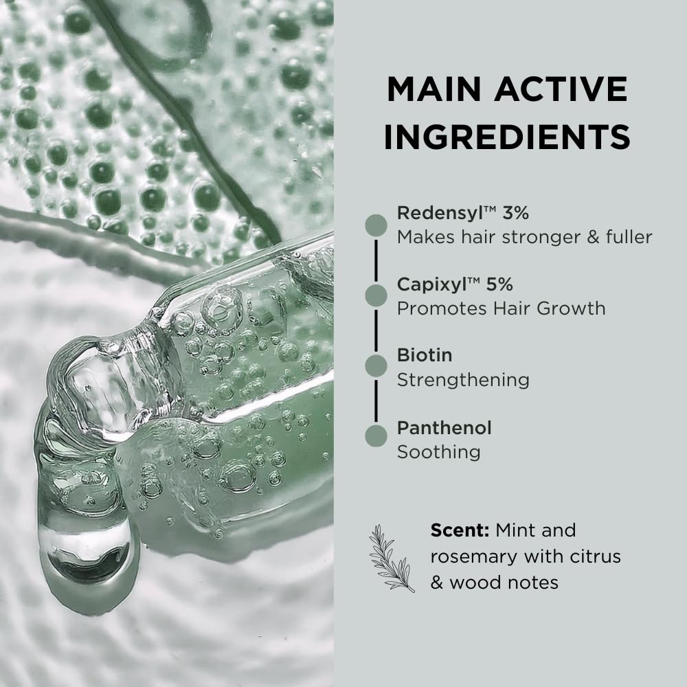 Lazartigue Fuller Hair Serum mint fragrance suggests refreshing sensory experience.