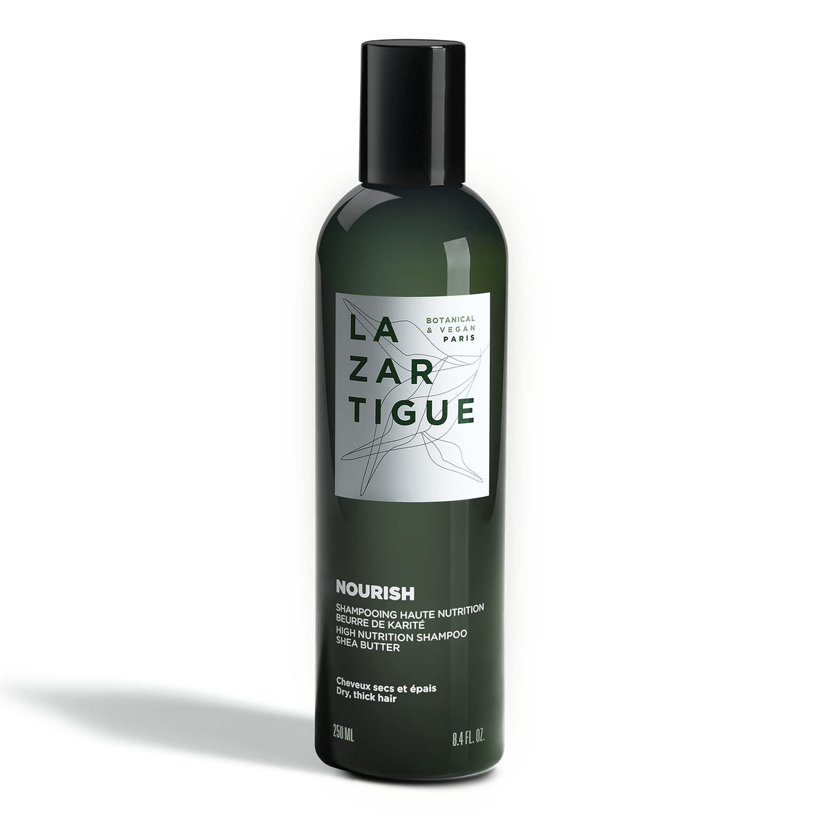 Lazartigue Nourish Shampoo with Shea Butter view, boosts softness and easier detangling for dry hair.
