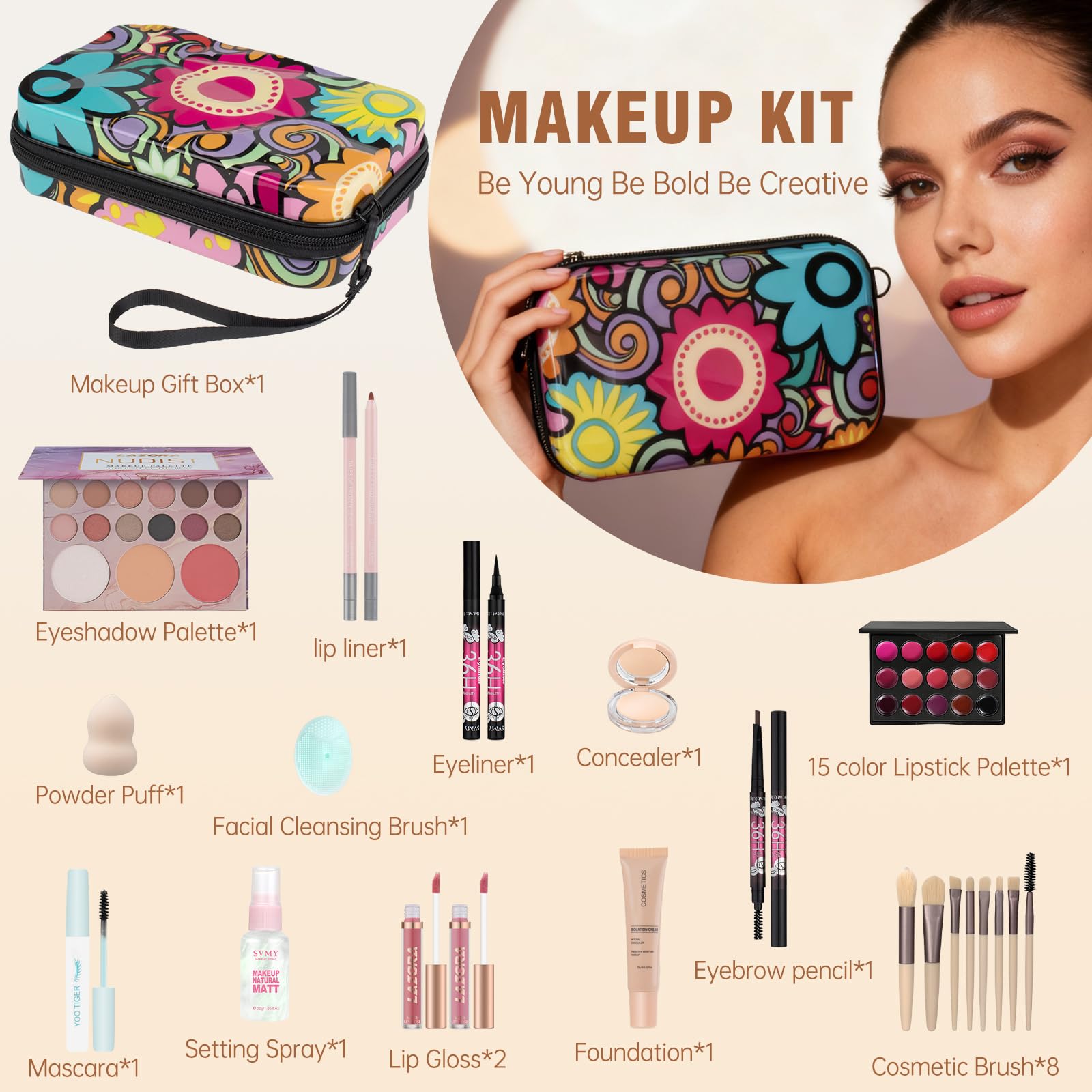 LAZORA foundation and concealer kit for teens helps even skin tone for natural beauty