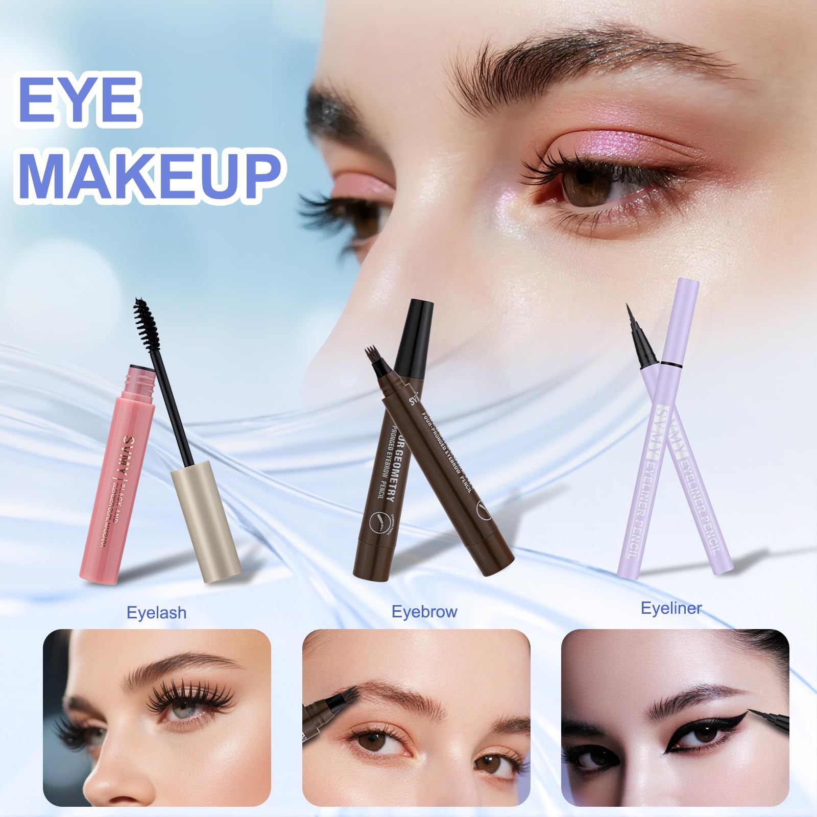 LAZORA eye makeup palette close-up showing variety for day to night looks.