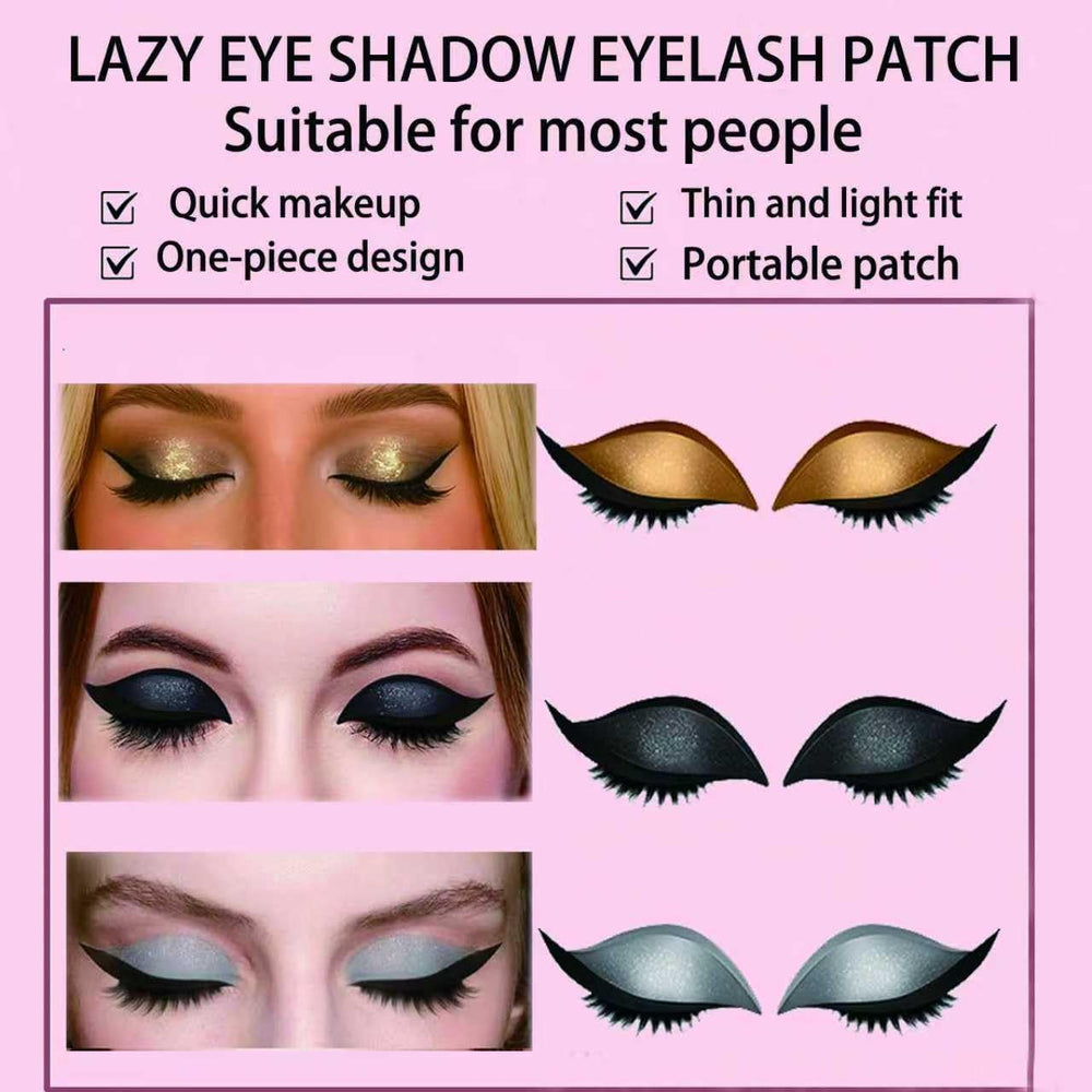 Eight-piece Lazy Eye Shadow Eyelash Patch kit ready for use.