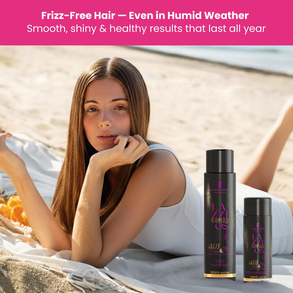Lazzios Caviar Organic Hair Protein in-salon setup ready for smoothing treatment
