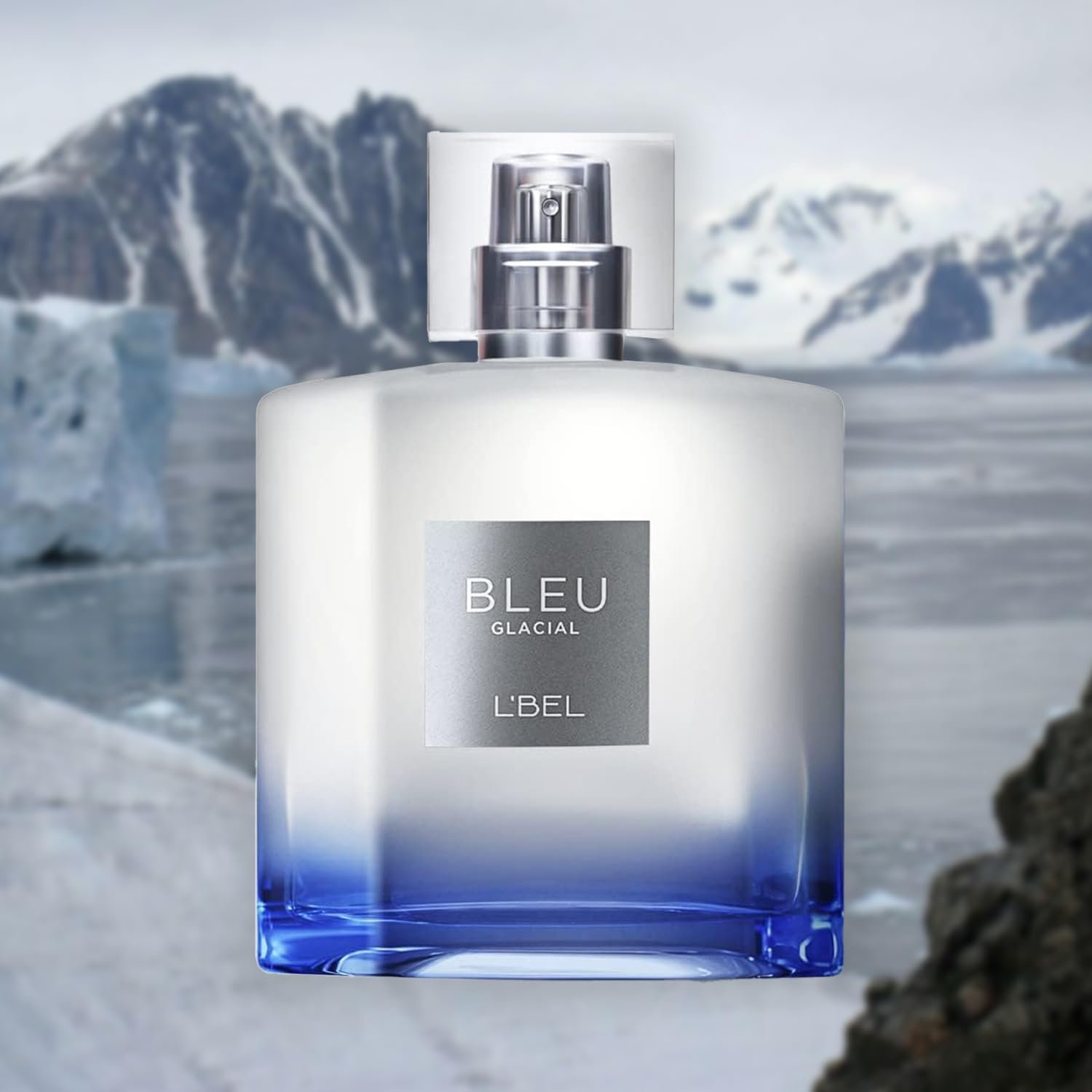 L'Bel Bleu Glacial bottle front view for everyday wear