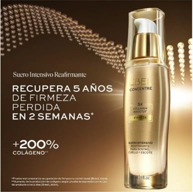 L'Bel Concentre Firmness serum swirl hints at improved skin texture.