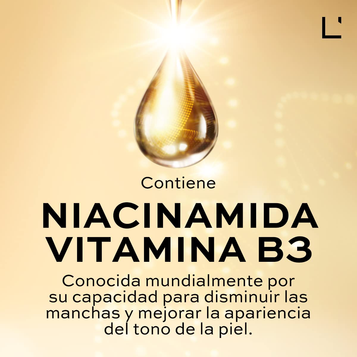 Close-up texture of L'Bel B3 serum absorbing into the skin.