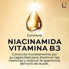 Close-up texture of L'Bel B3 serum absorbing into the skin.